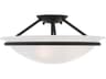Newburgh 3-Light Black Glass Bowl Semi Flush Mount