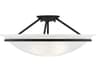 Newburgh 3-Light Black Glass Bowl Semi Flush Mount
