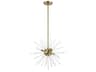 Uptown 6-Light Antique Brass Glass Sputnik Pendant