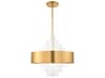 Orenburg 10-Light Natural Brass Crystal Drum Pendant