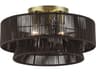 Florell 3-Light Antique Brass Drum Semi Flush Mount