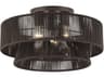 Florell 3-Light English Bronze Drum Semi Flush Mount