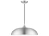 Amador 1-Light Brushed Aluminum Polished Chrome Gray Dome Pendant