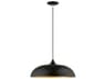 Amador 1-Light Shiny Black Polished Chrome Dome Pendant