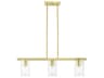 Clarion 3-Light Satin Brass Glass Cylinder Linear Island Pendant