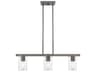 Clarion 3-Light Black Chrome Glass Cylinder Linear Island Pendant