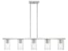 Clarion 5-Light Brushed Nickel Glass Cylinder Linear Island Pendant