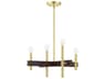 Denmark 4-Light Satin Brass Candelabra Chandelier