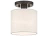 Meadow 1-Light English Bronze Drum Semi Flush Mount