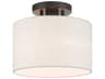 Meadow 1-Light English Bronze Drum Semi Flush Mount