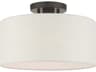 Meadow 1-Light English Bronze Drum Semi Flush Mount
