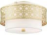Calinda 3-Light Soft Gold Drum Semi Flush Mount