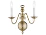 Williamsburgh 2-Light Antique Brass Wall Sconce