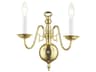 Williamsburgh 2-Light Polished Brass Wall Sconce