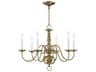 Williamsburgh 6-Light Antique Brass Candelabra Chandelier