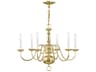 Williamsburgh 6-Light Polished Brass Candelabra Chandelier