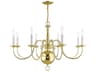 Williamsburgh 8-Light Polished Brass Candelabra Chandelier