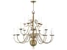 Williamsburgh 20-Light Antique Brass Candelabra Chandelier