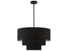 Bainbridge 4-Light Black Drum Tiered Pendant