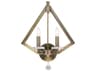 Diamond 2-Light Antique Brass Crystal Wall Sconce
