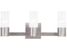 Midtown 3-Light Brushed Nickel Glass Vanity Light