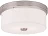 Meridian 2-Light Brushed Nickel Drum Flush Mount