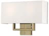 Pierson 2-Light Antique Brass White Wall Sconce