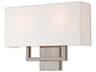 Pierson 2-Light Brushed Nickel White Wall Sconce