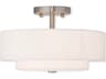 Meridian 2-Light Brushed Nickel Drum Semi Flush Mount