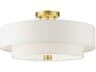 Meridian 4-Light Satin Brass Drum Semi Flush Mount