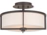 Wesley 2-Light Bronze Drum Semi Flush Mount