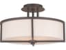 Wesley 3-Light Bronze Drum Flush Mount
