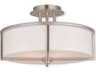 Wesley 3-Light Brushed Nickel Drum Flush Mount