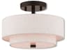 Claremont 2-Light English Bronze Drum Semi Flush Mount