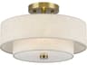 Monroe 2-Light Antique Brass Drum Semi Flush Mount