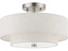 Meridian 2-Light Brushed Nickel Drum Semi Flush Mount