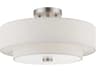 Meridian 3-Light Brushed Nickel Drum Semi Flush Mount