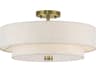 Monroe 4-Light Antique Brass Drum Semi Flush Mount