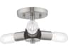 Copenhagen 3-Light Brushed Nickel Semi Flush Mount
