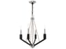 Beckett 4-Light Brushed Nickel Black Candelabra Chandelier