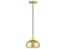 Domma 1-Light Soft Gold With Polished Brass Accents Drum Mini Pendant