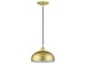 Domma 1-Light Soft Gold With Polished Brass Accents Drum Mini Pendant