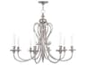 Caldwell 8-Light Polished Nickel Candelabra Chandelier