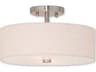 Meridian 2-Light Brushed Nickel Drum Semi Flush Mount