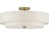 Monroe 5-Light Antique Brass Drum Semi Flush Mount