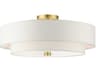 Meridian 5-Light Satin Brass Drum Semi Flush Mount