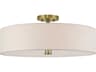 Monroe 5-Light Antique Brass Drum Semi Flush Mount
