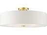 Meridian 5-Light Satin Brass Drum Semi Flush Mount