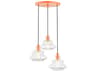 Everett 3-Light Shiny Orange Glass Pendant