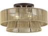 Florell 3-Light English Bronze Drum Semi Flush Mount